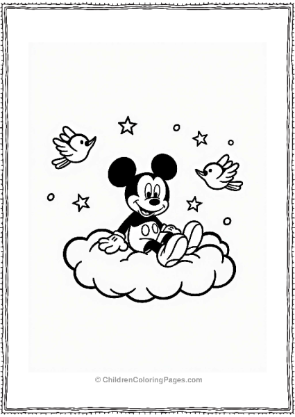 Mickey Mouse On A Cloud Free PDF Printable