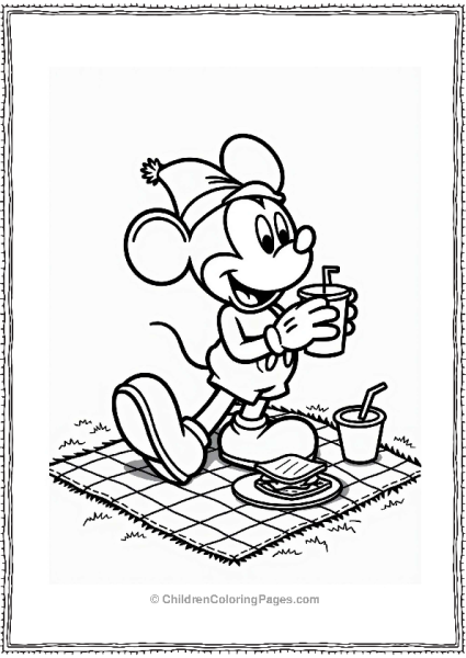 Mickey Mouse On A Picnic Free PDF Printable