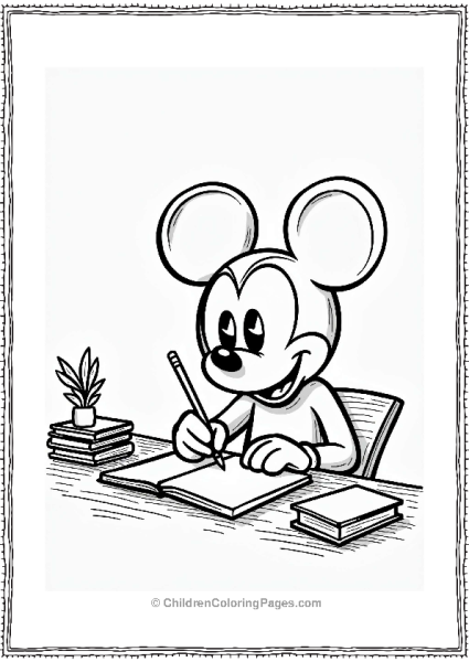 Mickey Mouse Writing A Story Free PDF Printable