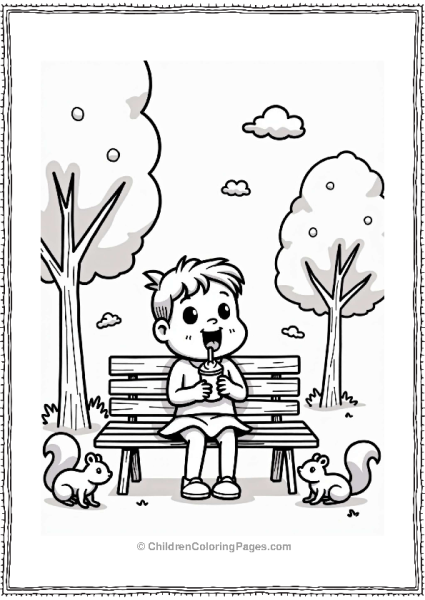 Milkshake Character In Central Park Free PDF Printable