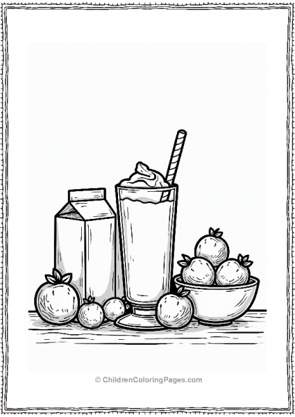 Milkshake Ingredients For Kids Coloring Free PDF Printable