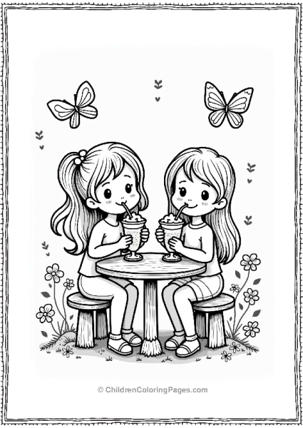 Milkshake With Friends At A Picnic Free PDF Printable