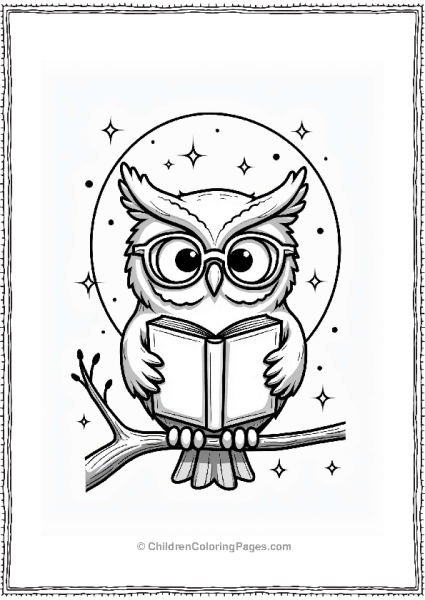 Owl Reading Under The Moon Free PDF Printable