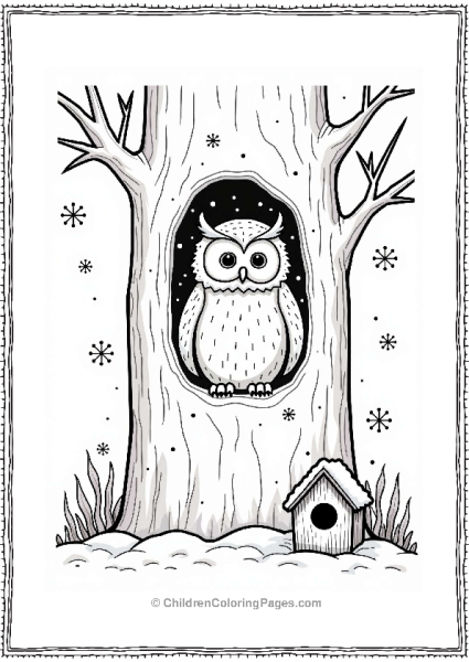 Owl Watching Snowflakes Free PDF Printable