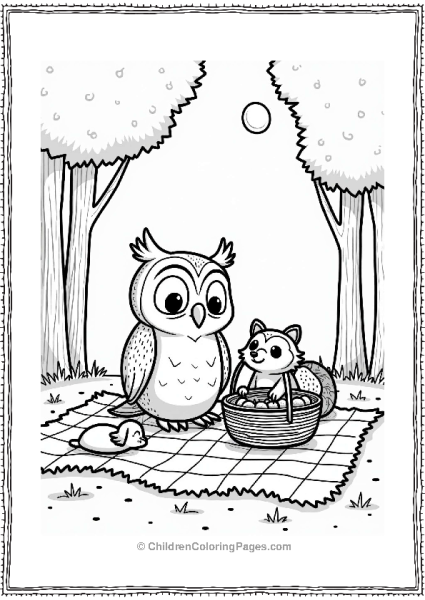 Owls Night Picnic Under The Moonlight Free PDF Printable