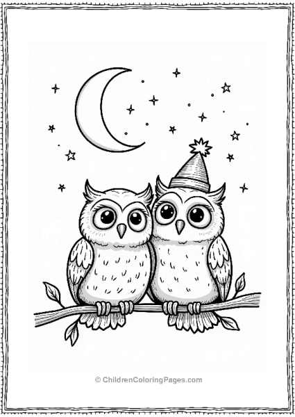 Owls Under A Full Moon Free PDF Printable
