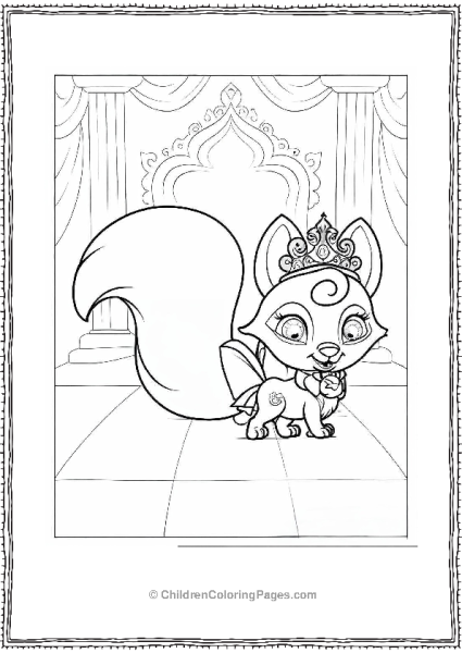 Palace Pets Nuzzles Wearing Crown Free PDF Printable