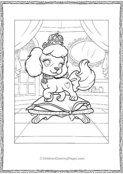 Palace Pets Pumpkin With Crown Standing On Cushion Free PDF Printable