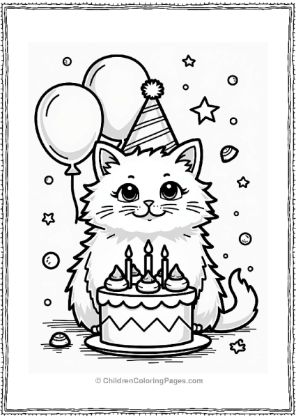 Persian Cat Birthday Celebration Free PDF Printable