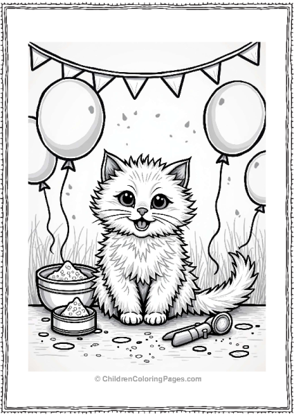 Persian Cat Celebrating Holi Free PDF Printable