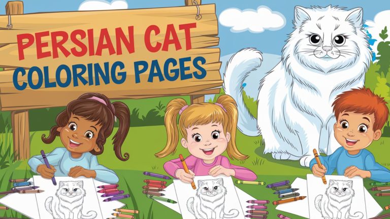 Persian Cat Coloring Pages
