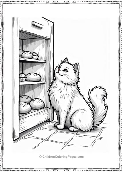 Persian Cat In A Bakery Free PDF Printable