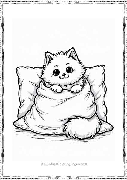 Persian Cat In A Cozy Blanket Free PDF Printable