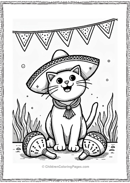 Persian Cat In A Mexican Fiesta Free PDF Printable