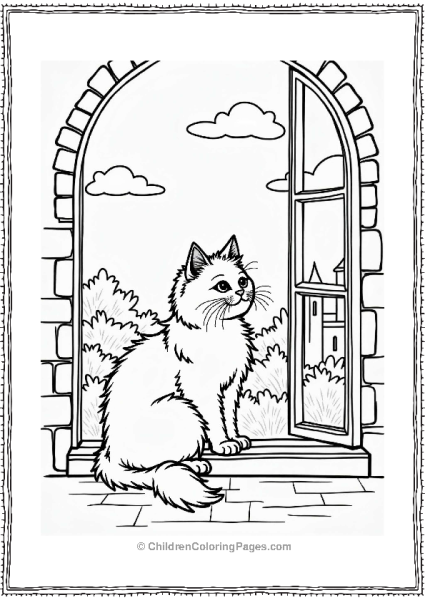Persian Cat In A Royal Castle Free PDF Printable