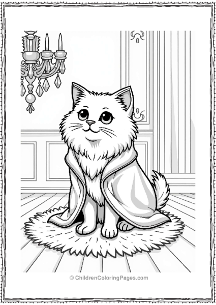 Persian Cat In A Royal Robe Free PDF Printable