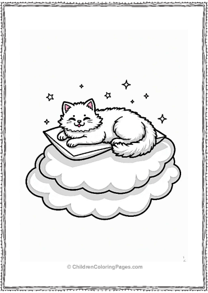 Persian Cat On A Fluffy Cloud Free PDF Printable