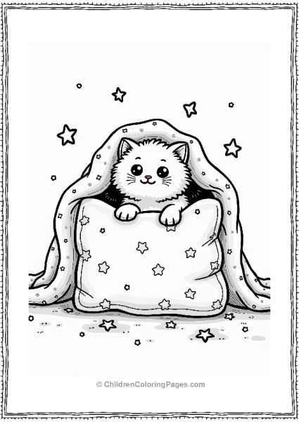 Persian Kitten In A Blanket Fort Free PDF Printable
