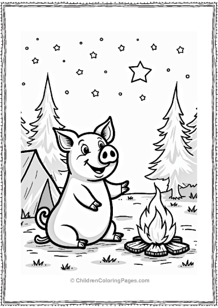 Pig Camping Under The Stars Free PDF Printable
