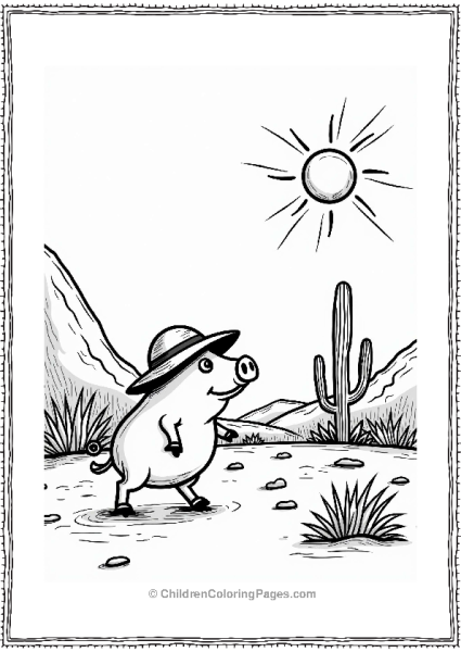 Pig Exploring A Desert Free PDF Printable