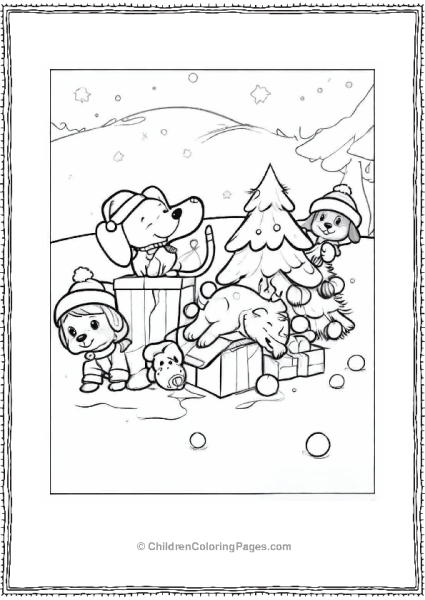 Pocoyo Elly Loula Pato And Nina Decorating Christmas Tree Coloring In Free PDF Printable