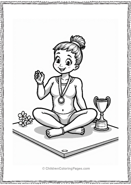Proud Gymnast With Medal And Trophy Free PDF Printable