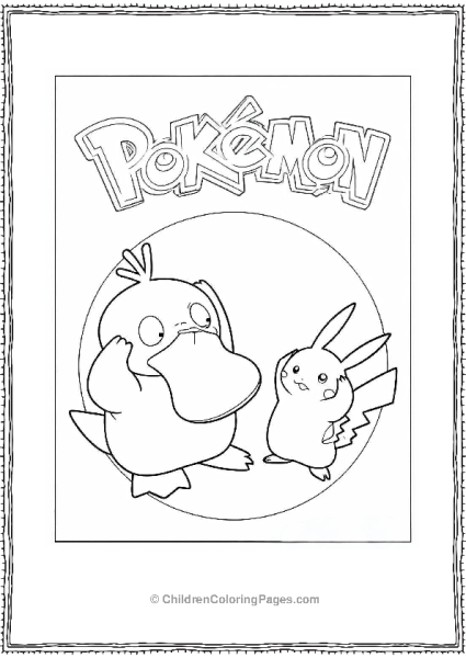 Psyduck And Pikachu From Pokemon Free PDF Printable