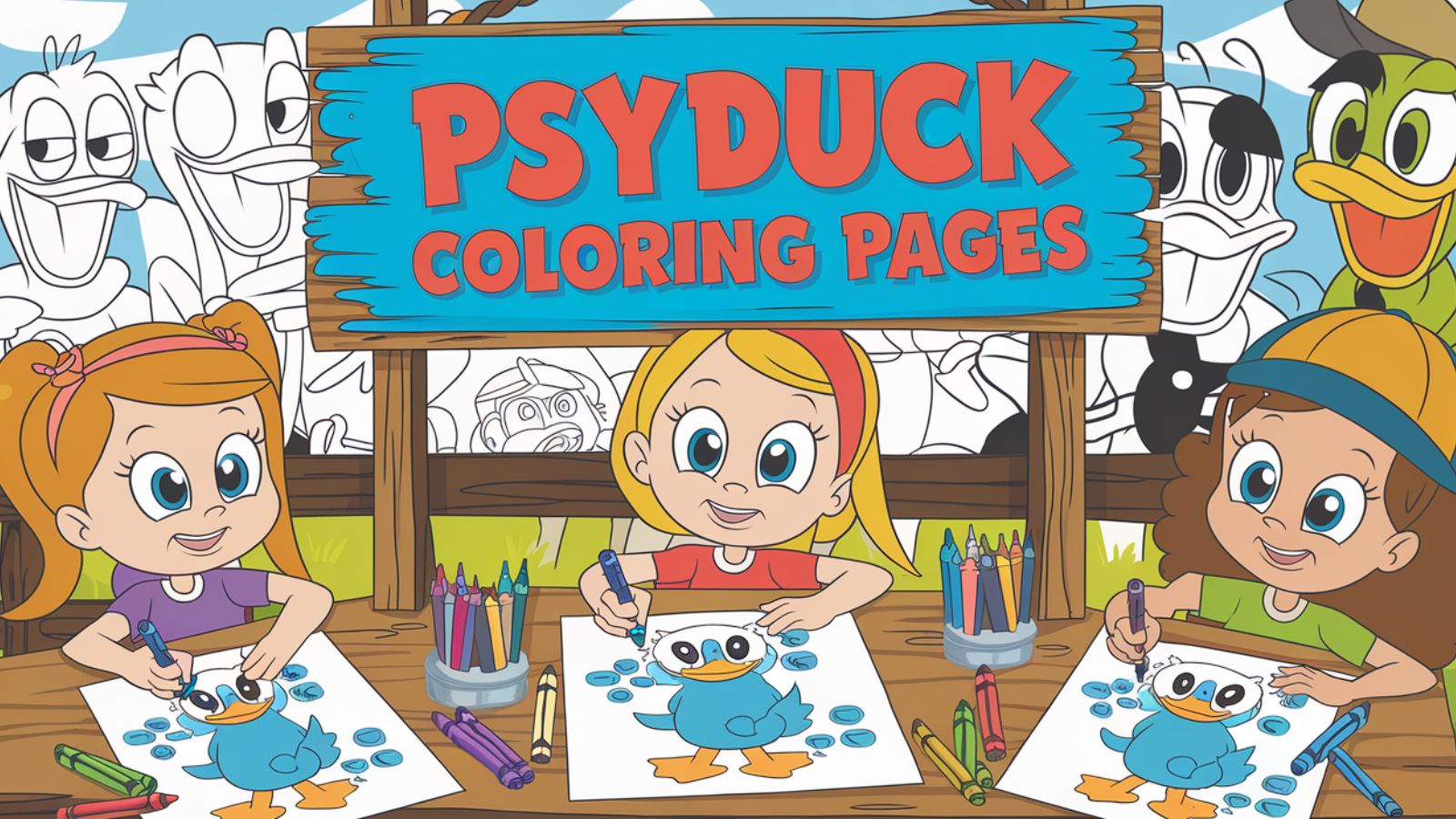 Psyduck Coloring Pages – Free PDF Printables 🐤🎮💛