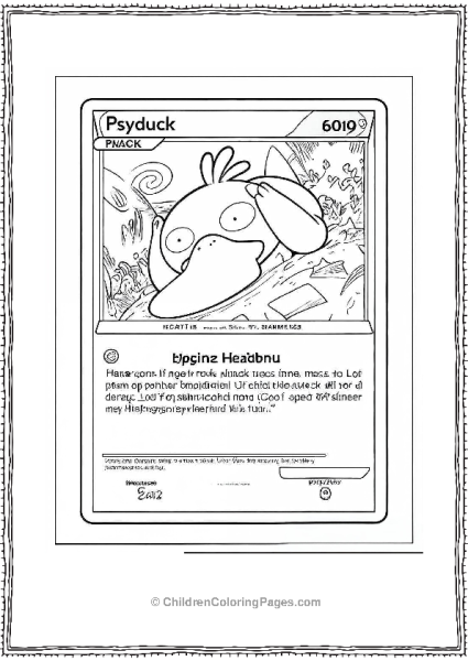 Psyduck Headbutt Pokemon Card Free PDF Printable