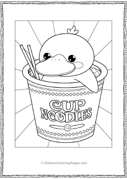 Psyduck Inside Cup Noodles Free PDF Printable