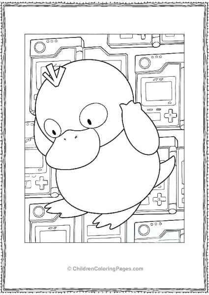 Psyduck With Hand On Its Head Free PDF Printable