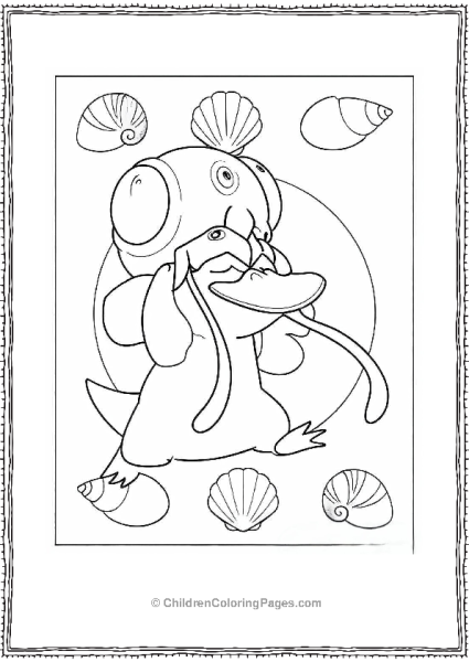 Psyduck With Shells Free PDF Printable