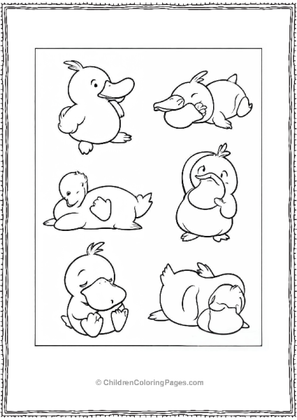 Psyducks Different Poses Free PDF Printable
