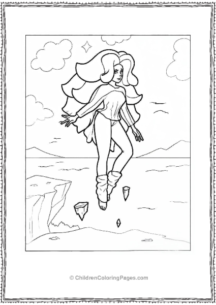 Rainbow Quartz Floating On Cliff Free PDF Printable