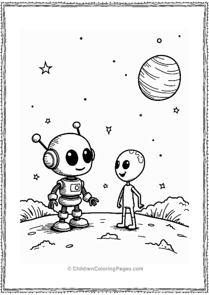 Robot And The Friendly Alien Free PDF Printable