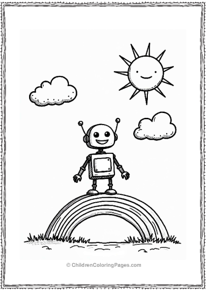 Robot At The Rainbow Bridge Free PDF Printable