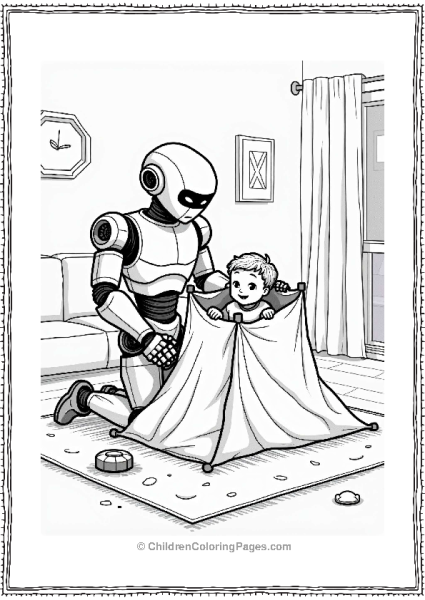 Robot Building A Pillow Fort Free PDF Printable