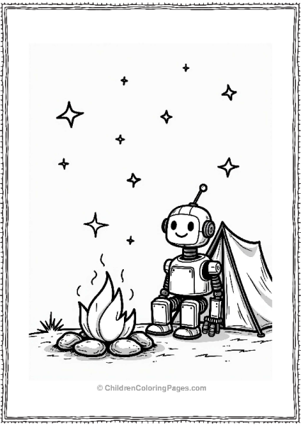 Robot Camping Under The Stars Free PDF Printable