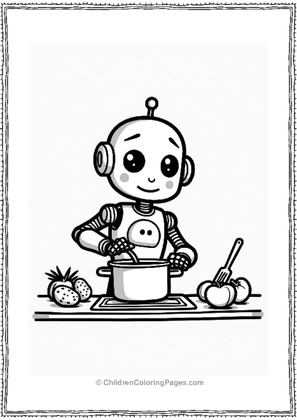 Robot Cooking In The Kitchen Free PDF Printable