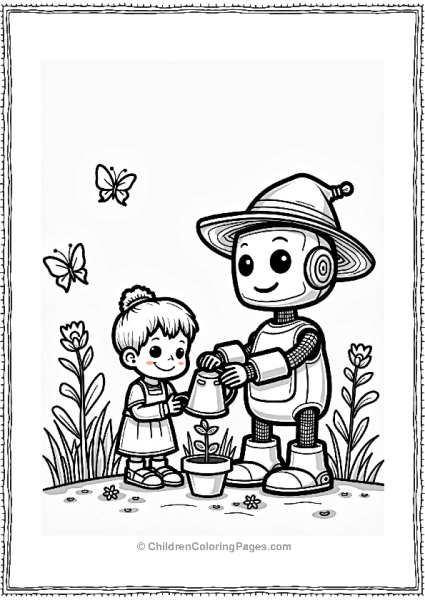 Robot Gardening With Child Free PDF Printable