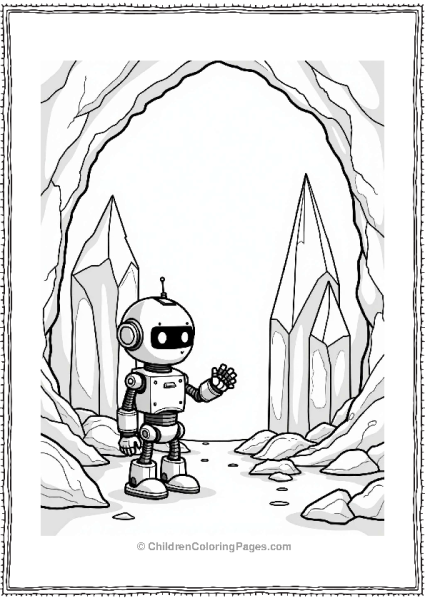 Robot In A Crystal Cave Free PDF Printable