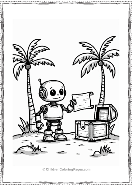Robot On A Treasure Hunt Free PDF Printable