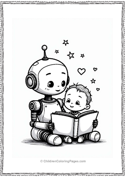 Robot Reading To A Child Free PDF Printable