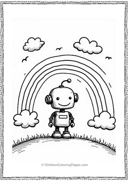 Robot Under A Rainbow Free PDF Printable