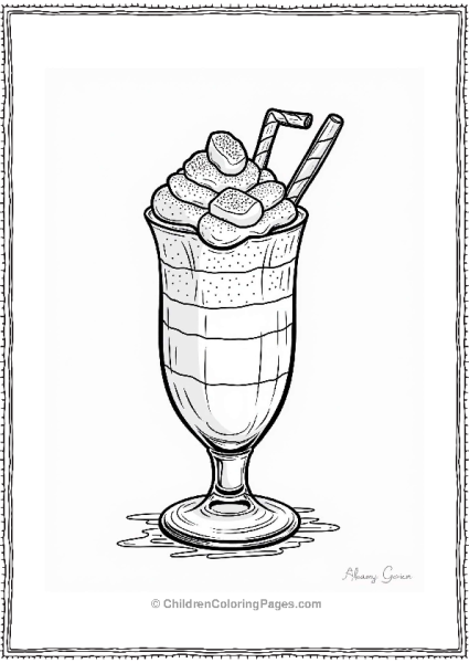 S Mores Milkshake Illustration Free PDF Printable