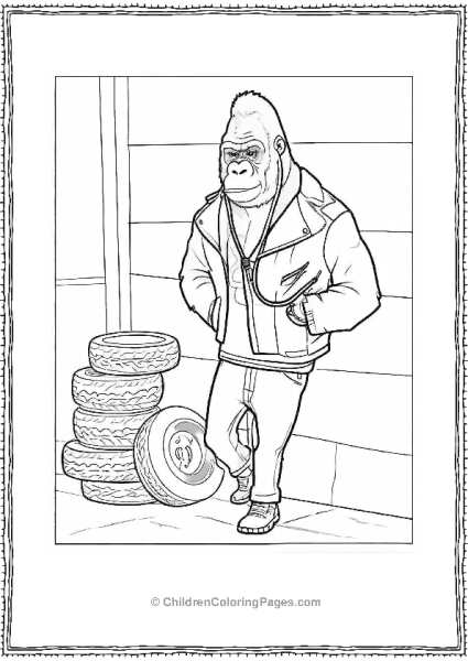 Sing Easy Johnny With Earphones On Coloring Page Free PDF Printable