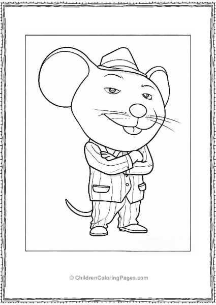 Sing Easy Outline Of Mike In Suit Coloring Page For Preschoolers Free PDF Printable