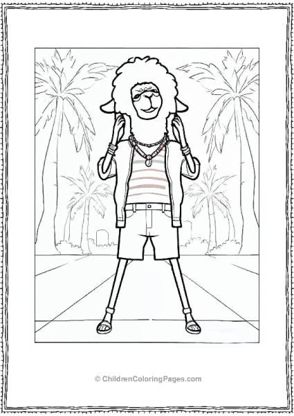 Sing Eddie Noodleman With Headphones Around Neck Coloring Sheet Free PDF Printable