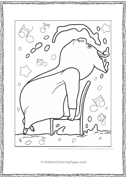 Sing Gunter Posing With Chair Coloring Page Free PDF Printable