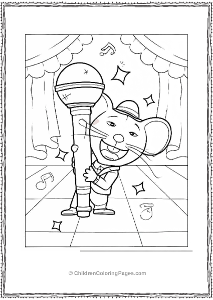 Sing Mike Holding Up Microphone On Stage Free PDF Printable